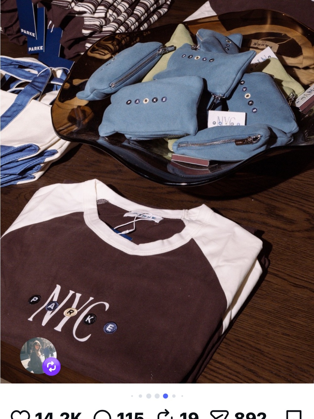 New Parke NYC Exclusive Pop Up Raglan Tee Shirt Small Medium